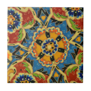 Mosaik-antika färger av blommor kakelplatta