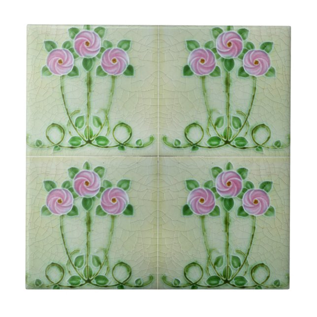 Mosaik-antika färger av blommor, keramiskt plattor kakelplatta (Framsidan)