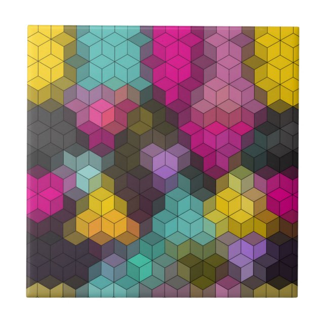 Mosaik av abstraktens geometriska moderna sexhörni kakelplatta (Framsidan)