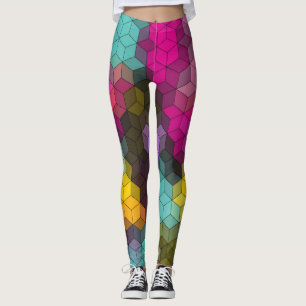 Mosaik av abstraktens geometriska moderna sexhörni leggings