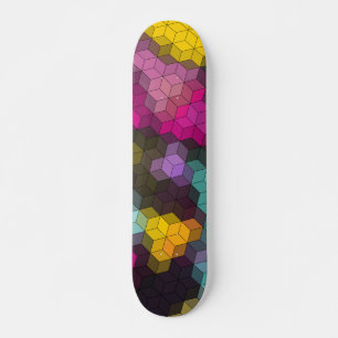 Mosaik av abstraktens geometriska moderna sexhörni mini skateboard bräda 18,5 cm