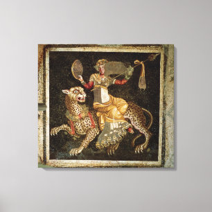 Mosaik av Dionysus som rider en ANNONS för Leopar Canvastryck