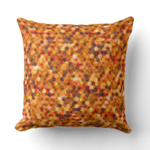 Mosaik av hexagoner på prickar i rödfärgade toner