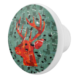 Mosaik av hjorthuvud siluett knopp