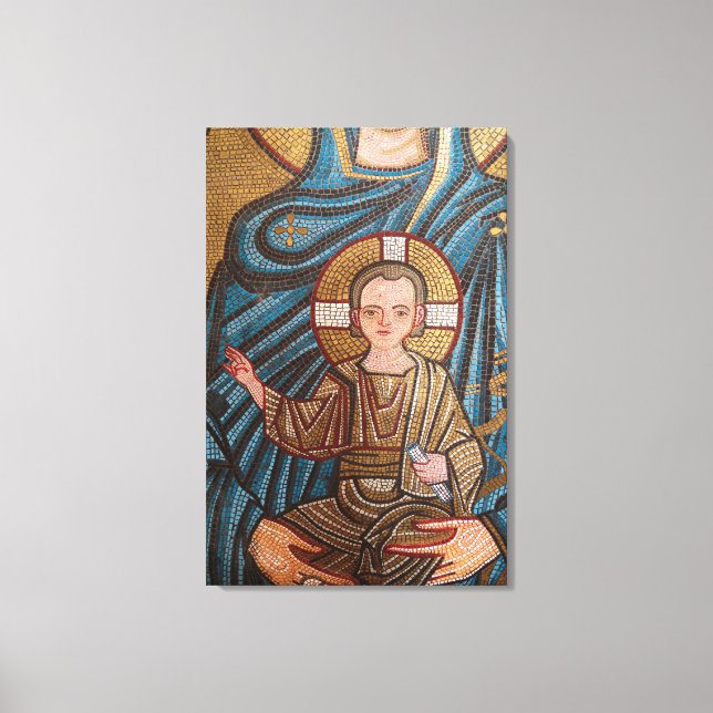 Mosaik av Jesusbarnet Canvastryck (Framsida)