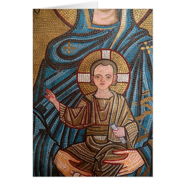 Mosaik av Jesusbarnet Hälsningskort (Framsidan)