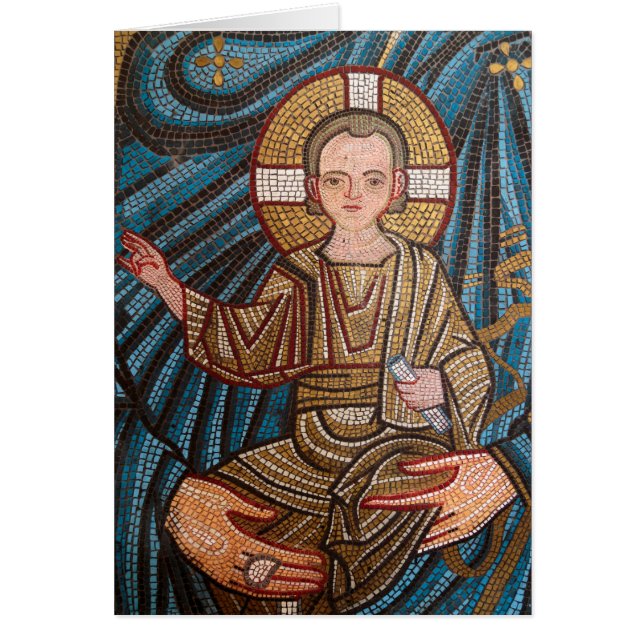 Mosaik av Jesusbarnet Hälsningskort (Framsidan)