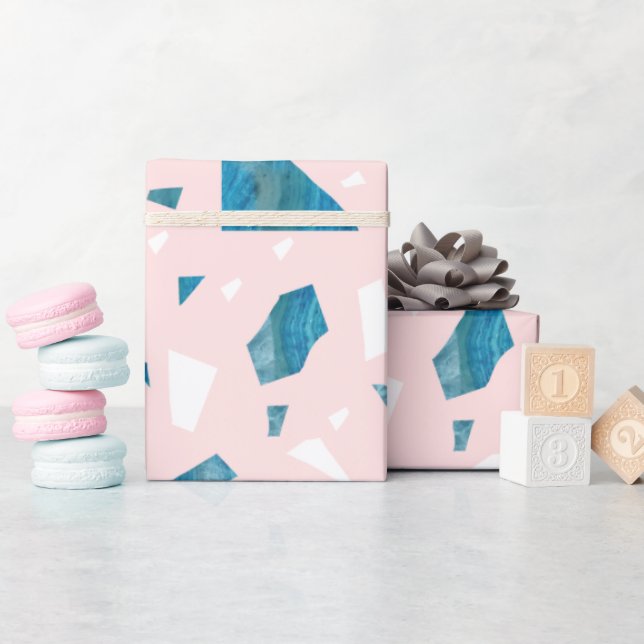 Mosaik av modern  rosa terrazzo presentpapper (Baby Shower)