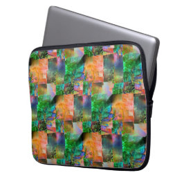 Mosaik av rött struktur med lövningsillusion laptop fodral