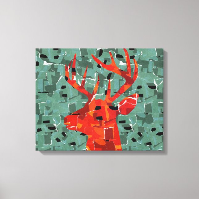 Mosaik av silhuett av hjorthuvud canvastryck (Framsida)