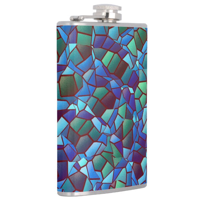 Mosaik av sprit eller rökt, blått och grönt av äde fickplunta (Höger)