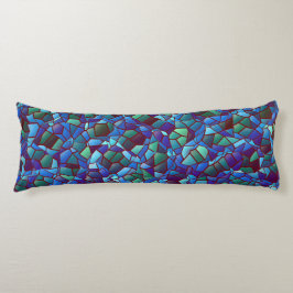 Mosaik av sprit eller rökt, blått och grönt av äde kroppskudde