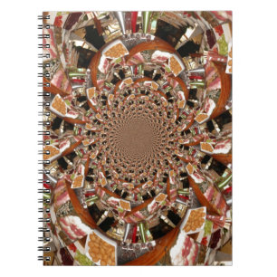 Mosaik av Sushi Brown Färg Anteckningsbok Med Spiral