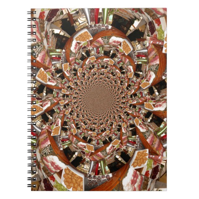 Mosaik av Sushi Brown Färg Anteckningsbok Med Spiral (Framsidan)