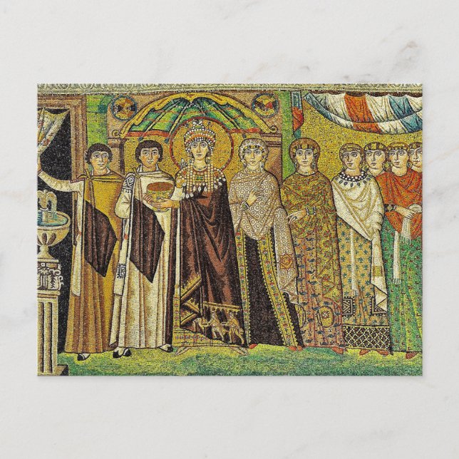 Mosaik av Theodora Byzantine-ortodoxa Icon Vykort (Framsida)