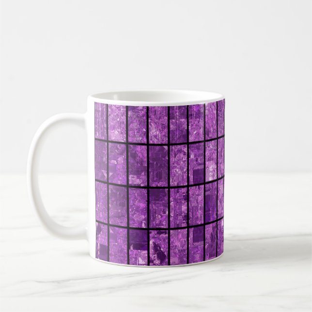 Mosaik bakgrund med ljussken abstrakt med glober kaffemugg (Vänster)