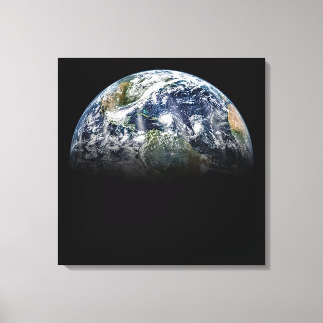 Mosaik-bild av planeten jord med 3 orkaner canvastryck (Framsida)