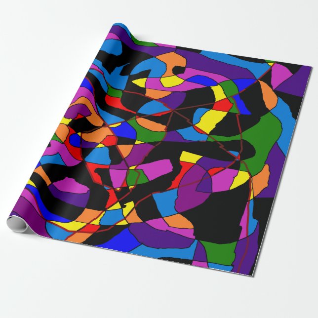 Mosaik, blandad vibrerande färgad presentpapper (Utrullad)