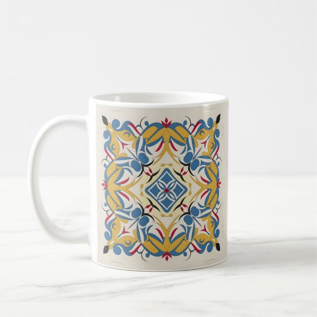 mosaik blek. mandala kaffemugg (Vänster)