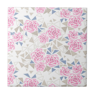 Mosaik, blommor kakelplatta