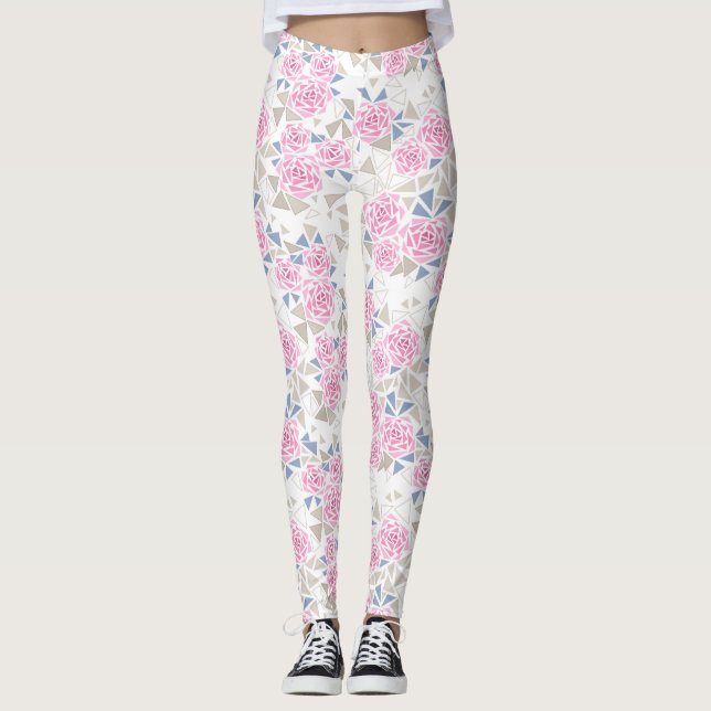 Mosaik, blommor leggings (Framsida)