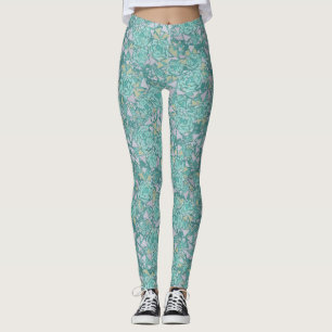 Mosaik, blommor leggings