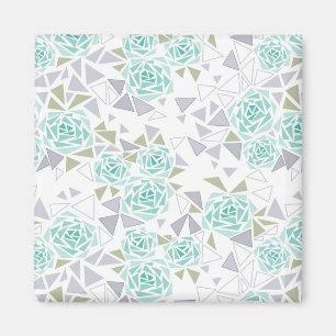 Mosaik, blommor magnet