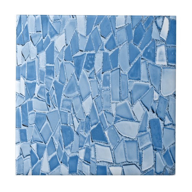 Mosaik Blue and White Ceramic Tile Kakelplatta (Framsidan)