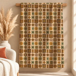 Mosaik Brun Afrikansk Kultur Blanket Present Desig Fleecefilt