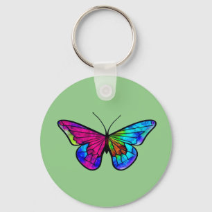 Mosaik butterflay nedfläckad glass stil nyckelring