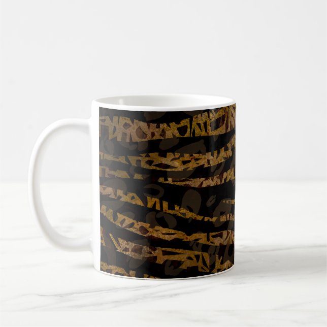 Mosaik Chic Elegant Safari Glam Djungel Parti Tryc Kaffemugg (Vänster)