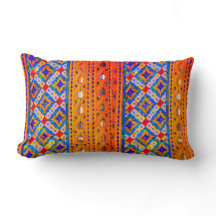 Mosaik-design i Guld, Röd, Blå, Vit