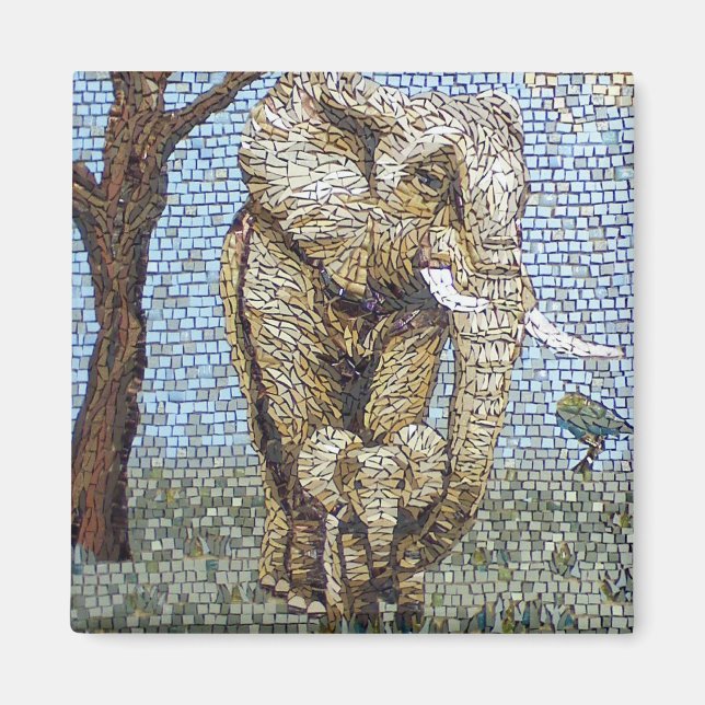 Mosaik elephant magnet (Framsidan)