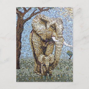Mosaik elephant vykort