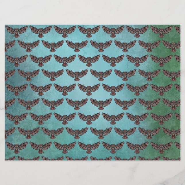 Mosaik, färglös Uggla-skrapbok papper (Framsida)