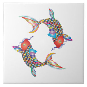 Mosaik Fish Kakelplatta