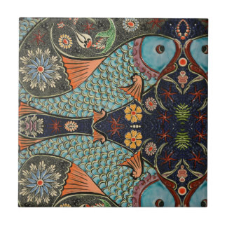 Mosaik Fish Teal/turkos Modern Mönster Unik Kakelplatta