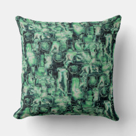 Mosaik för abstrakt av rustik grönt i nyans kudde