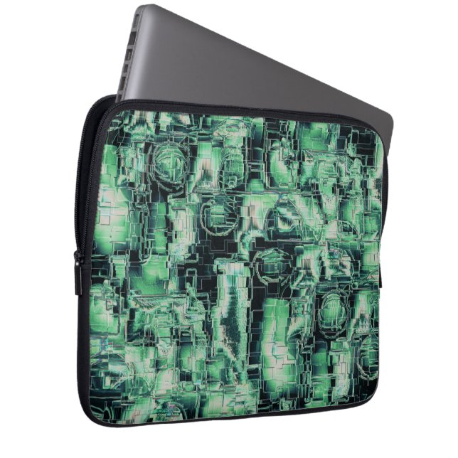 Mosaik för abstrakt av rustik grönt i nyans laptop fodral (Framsidan Höger)