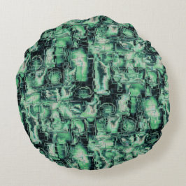 Mosaik för abstrakt av rustik grönt i nyans rund kudde