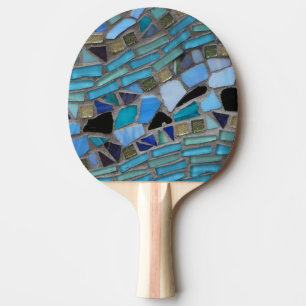 Mosaik för blåtthavsexponeringsglas pingisracket
