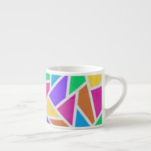 Mosaik för färg med ljus regnbåge espressomugg