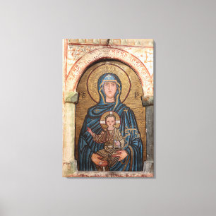Mosaik föreställande jungfru Maria och Jesus Canvastryck