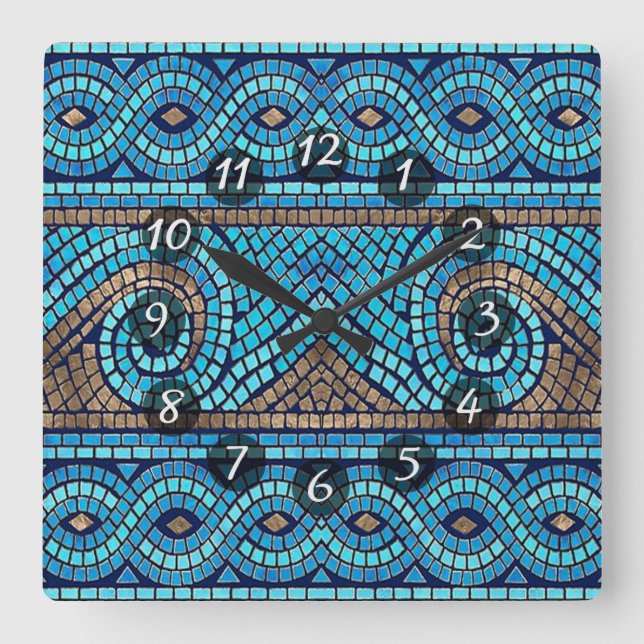 Mosaik Fyrkantig Klocka (Framsida)
