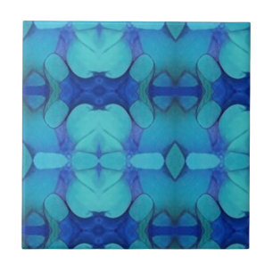 Mosaik, geometrisk, blå akastrisk design kattunge- kakelplatta