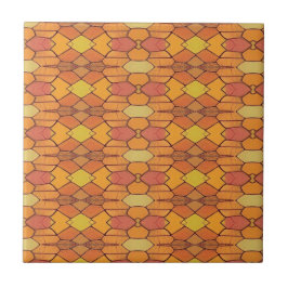 Mosaik-geometrisk utformning orange gult brun katt kakelplatta