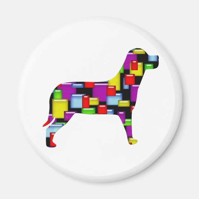 mosaik hund magnet (Framsidan)