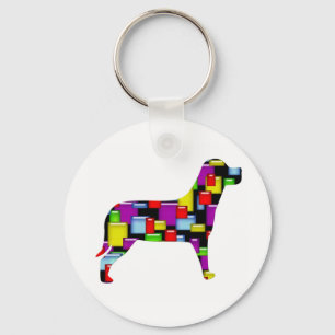 mosaik hund nyckelring