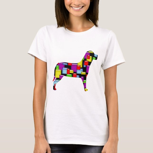 mosaik hund t shirt (Framsida)