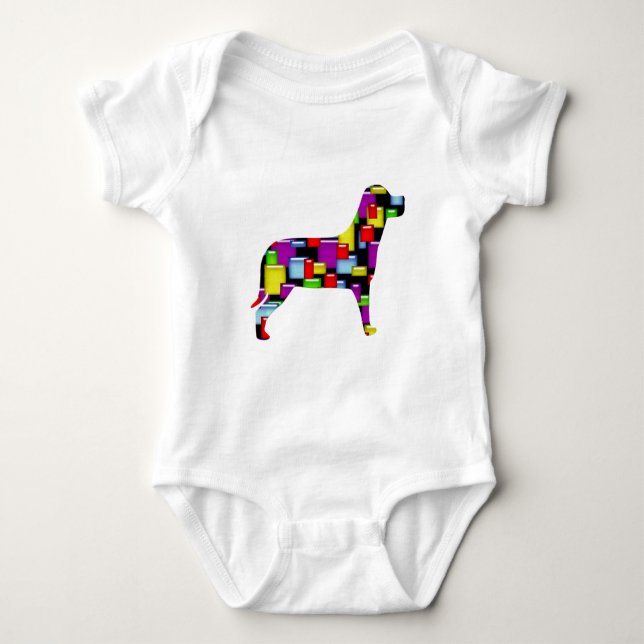 mosaik hund t-shirt (Framsida)